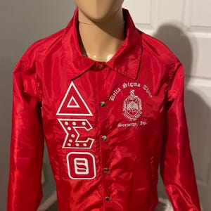 Delta Sigma Theta Embroidered Greek  line jacket, Delta paraphernalia