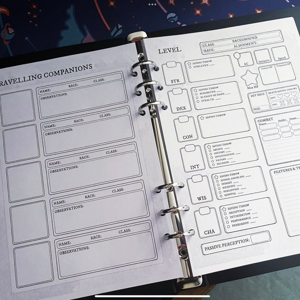 Hoja de personaje definitiva de D&D 5e (más de 10 páginas)