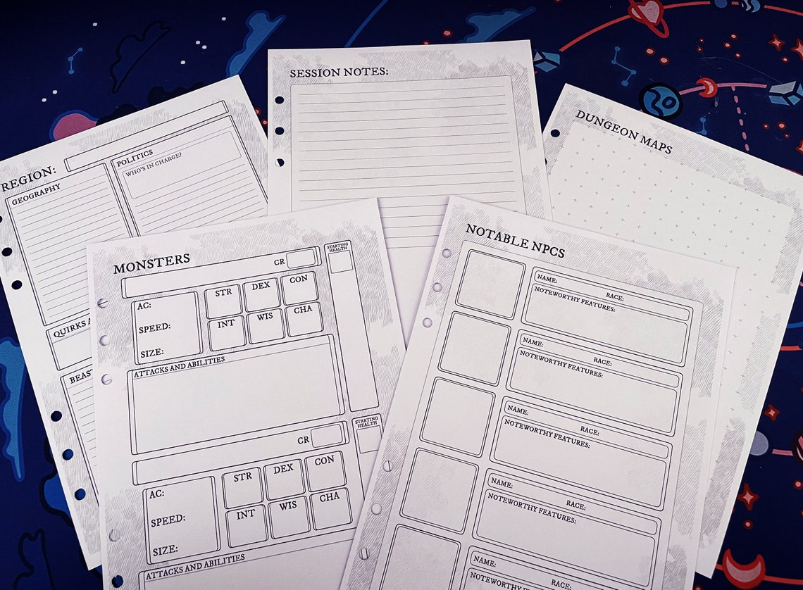 Ultimate D&D 5e DM Sheet (15+ Variations) - Etsy