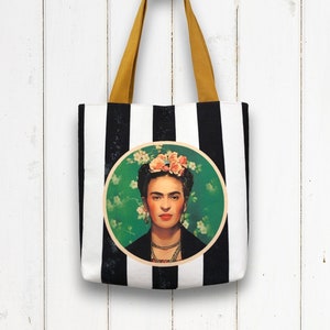 Stilvolle FRIDA TOTE BAG, einzigartiges Design, weich & lässiger Stil für Frauen, vegane Schultertasche, Geschenk für sie