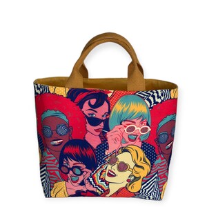 Pop-Art Print Tote Bag: Sustainable Cotton Everyday Handbag