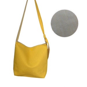 LINNEN CASUAL BAG, verstelbare riemlengte, eenkleurige draagtas met schattige voering,