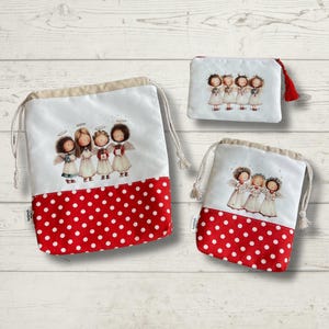 Nasse Trockentasche, personalisierte Reisetasche, Baumwollbadeanzug-Tasche, Reise-Wäschetasche, Dessous-Tasche, Reise-Accessoire, Engel-Design