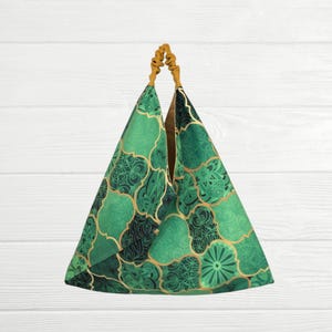 SAC ORIGAMI JAPONAIS, sac fourre-tout triangulaire de taille moyenne, sac à bento, sac fourre-tout pour femme, motif ethnique marocain, cadeaux pour la fête des mères