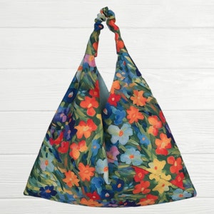 JAPANESE ORIGAMI BAG, Medium Size Triangle Tote Bag, Gift for Mom, Bento Bag, Tote Bag for Women,Stylish Everyday Bag