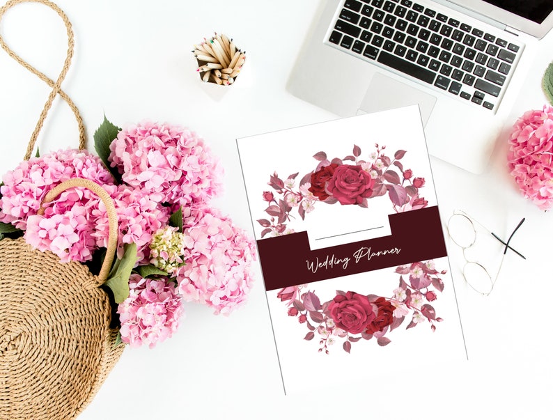 Floral Wedding Planner, Printable Wedding Planner Kit, Wedding Binder