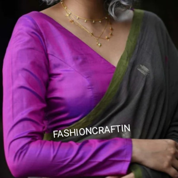 Handmade Silk Blouse With Full Sleeves Length, Indian Blouse, Ready made Saree Blouse, Ready To Wear Blouse, Saree Blouse, Choli