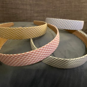 Gingham print -  simple Alice band- snug fit