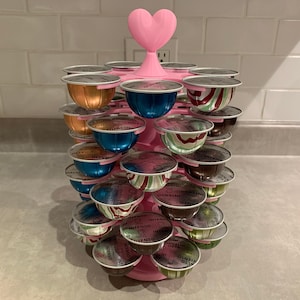 Nespresso Vertuo Coffee Pod Holder - Heart Top- 4, 5, & 6 Tier Spinning