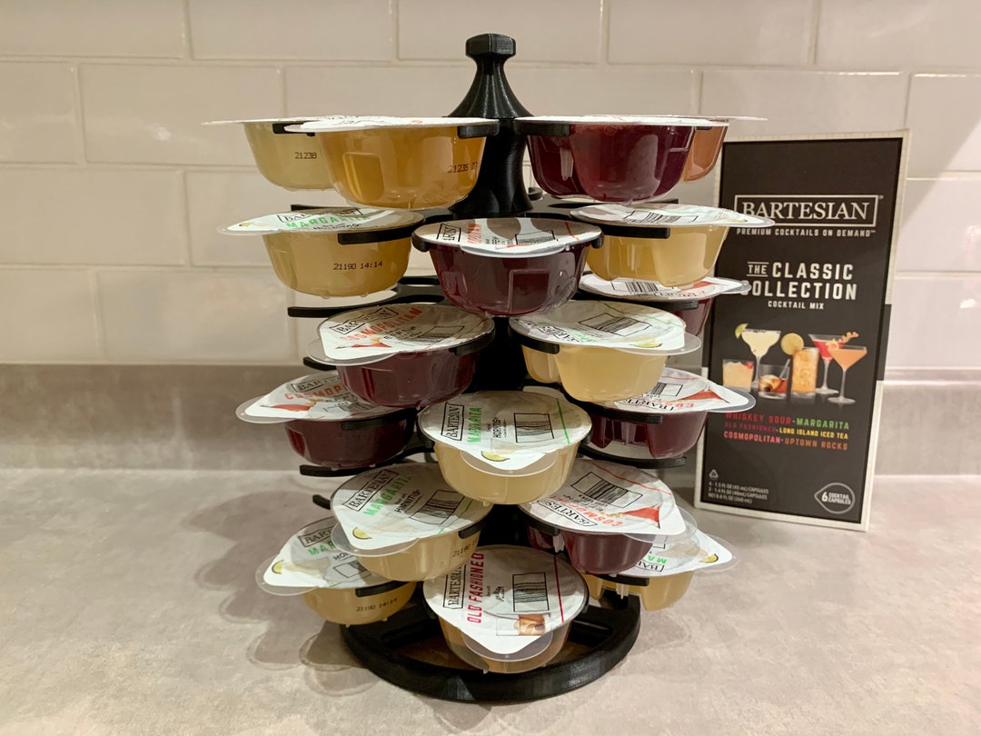 Bartesian Cocktail Rotating Pod Holder Black customizable Tier Etsy