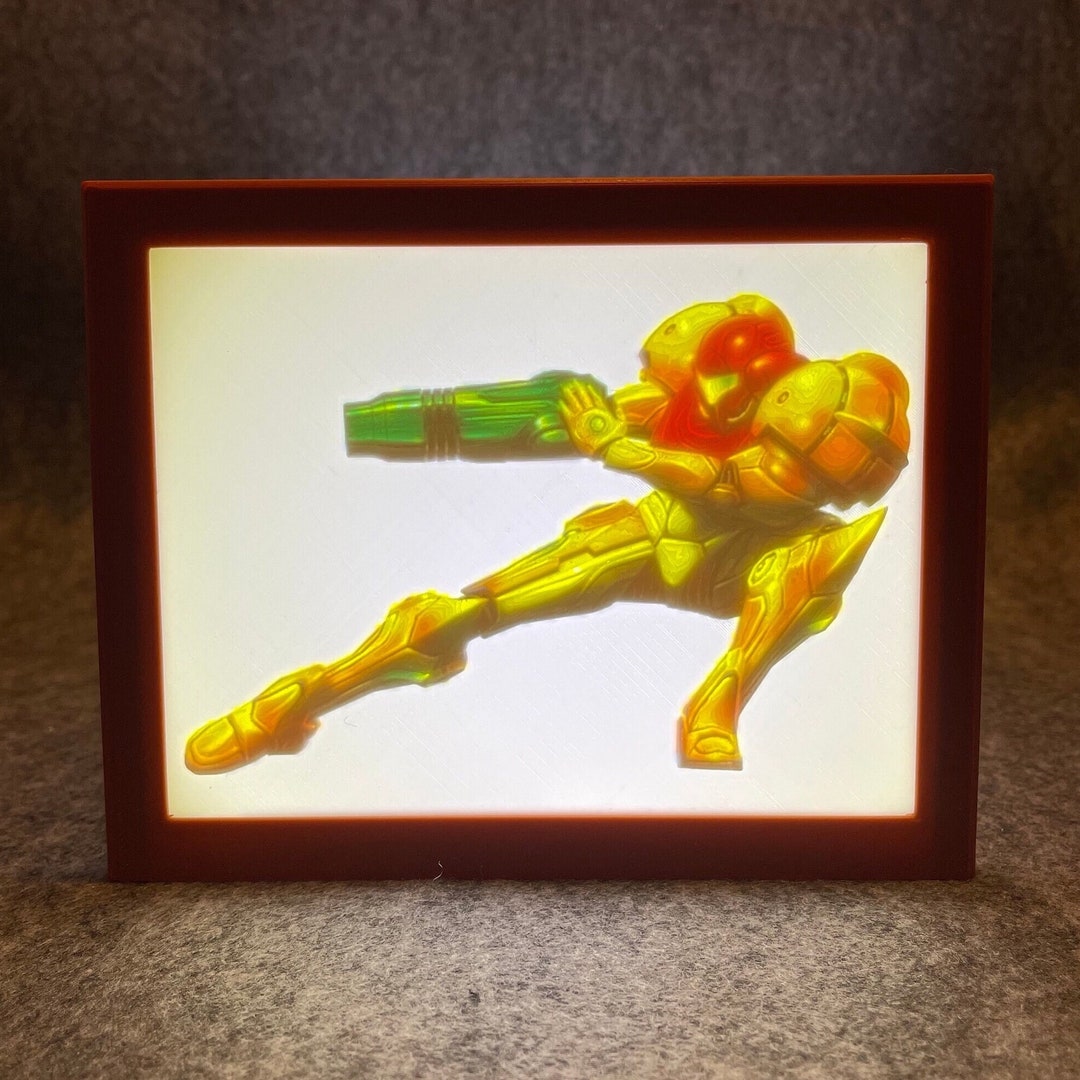 Lithoplane Color 3D Printed Lithophane - MULTI-COLOR - Metroid - Etsy