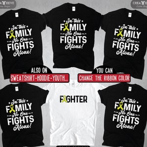 Lymphoma Cancer Shirt, In This Family No One Fights Alone, Matching Lymphoma Cancer Awareness Sweatshirt Hoodie Youth 4xl 5xl TShirt