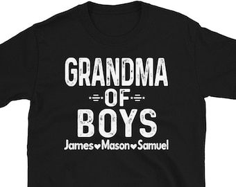 Personalized Grandma of Boys Shirt, Custom Mothers Day Gift, Grandma of Boys With Grandsons Names, Grandma Grandsons Gift
