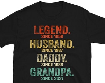 Legend Husband Daddy Papa Customized Tshirt, Personnalized Legend Husband Dad Grandpa, Personalized Gifts for Grandpa, Dad Fathers Day Tee