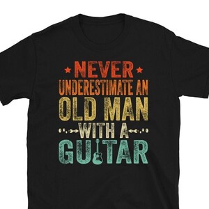 T-shirt Humour Guitar Player Grandpa - Homme, Coton, Fait Main USA, Neuf Avec étiquettes
