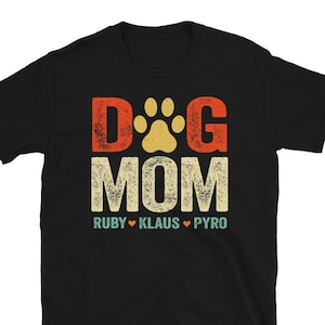 Custom Dog Mom Shirt, Personalized Dog Mom Shirt, Dog Mom Shirt With Name, Mother&#39;s Day Shirt, Dog Mama Shirt, Gift For Dog Lover