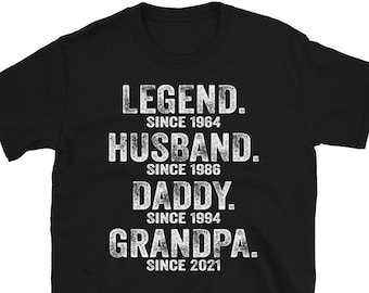 Legende Echtgenoot Papa Gepersonaliseerde T-shirt, Opa Verjaardagscadeau, Vaderdag T-shirt, Aangepast shirt voor opa