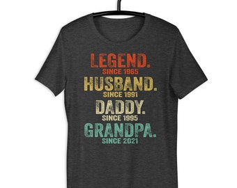 Legend Husband Daddy Papa Aangepast Tshirt, Personnalized Legend Husband Dad Grandpa Shirt, Gepersonaliseerde geschenken voor Opa Unisex T-Shirt