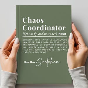 Funny Chaos Coordinator Definition Notebook, Dumpster Fire Specialist Journal Gift for Coworker Team Gifts, Funny Boss Gift, Coworkers Gift