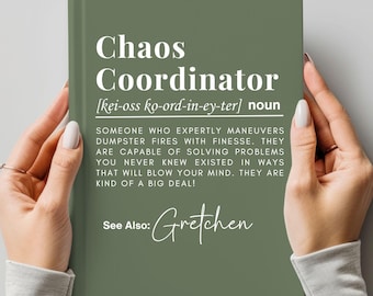 Funny Chaos Coordinator Definition Notebook, Dumpster Fire Specialist Journal Gift for Coworker Team Gifts, Funny Boss Gift, Coworkers Gift