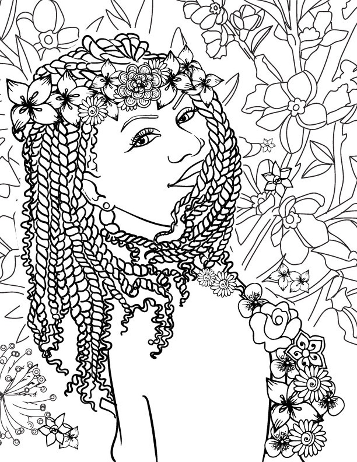 Printable Coloring Page Melanin Coloring Page Black Woman Coloring Page ...