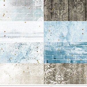 6x12 Inch - Set of Basic Papers - Forever Blue - Craft O Clock