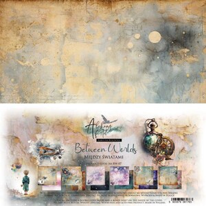 May include: A set of 6 double-sided scrapbook papers with a watercolor background featuring a whimsical theme of flying machines, stars, and clouds. The papers are 30.5 cm x 30.5 cm and are acid-free and wood-free. The product code is AA-BW-07.