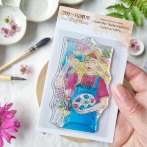 Clear Stamp - ARTIST GIRL - Chou and Flowers