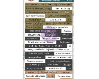Chipboard Stickers - Lost In Wonderland - Prima Marketing - 49/Pkg
