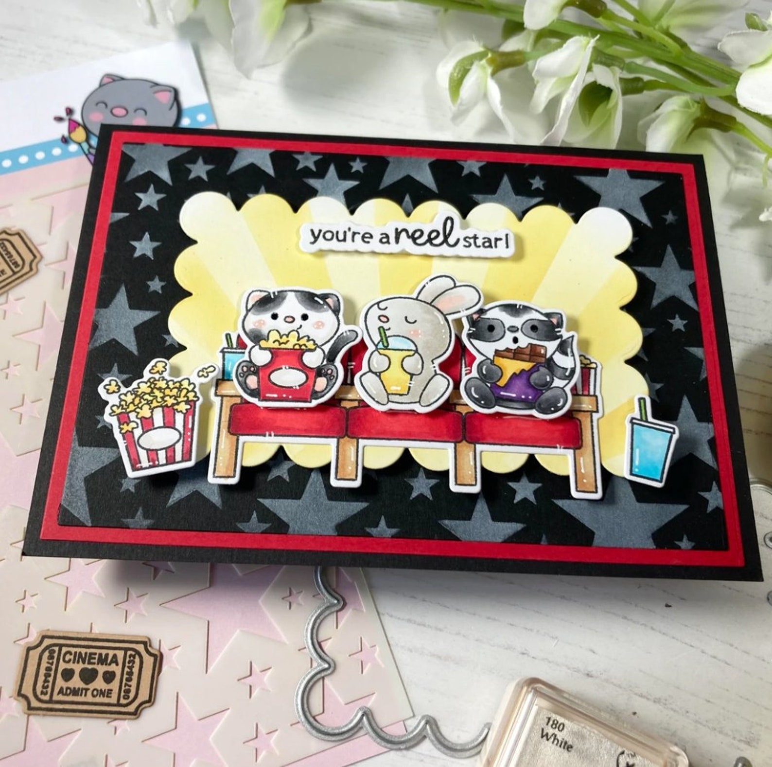 Time for Tea Designs - Movie Night - A6 Stamp Set - Etsy