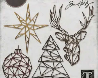 Sizzix - Tim Holtz - Thinlits Dies - Geo Christmas