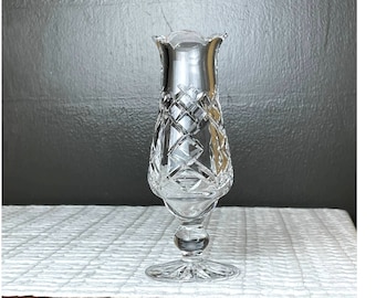 Fine Waterford Crystal Pedestaled Bud Vase Gothic Mark, Vintage Irish Blown Hand Cut Crystal Glass, Luxury Wedding Gift