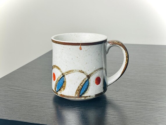 Vintage Otagiri Stoneware Mug | Japanese Speckled Pottery Coffee Cup | 1970s Rustic Modern Kitchen Decor