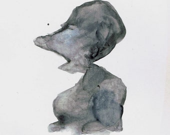 Ink drawing on natural white paper with UV protection;