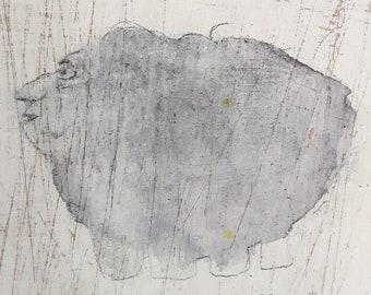 drawing figure; Pressure on MDF; ready to hang