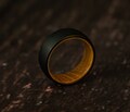 Black Whiskey Barrel Ring - Unique Mens Wedding Bands, Wood Wedding Band, Promise Ring, Men Whiskey Barrel Rings, Engagement Rings for Men
