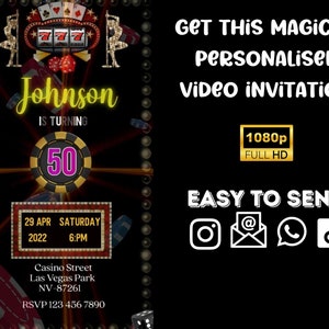Casino Birthday Invitation, Casino Invitation, Casino Theme, Casino Birthday Party Invitation, Casino Night Invitation, Digital Poker Party image 4