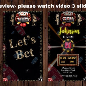 Casino Birthday Invitation, Casino Invitation, Casino Theme, Casino Birthday Party Invitation, Casino Night Invitation, Digital Poker Party image 5