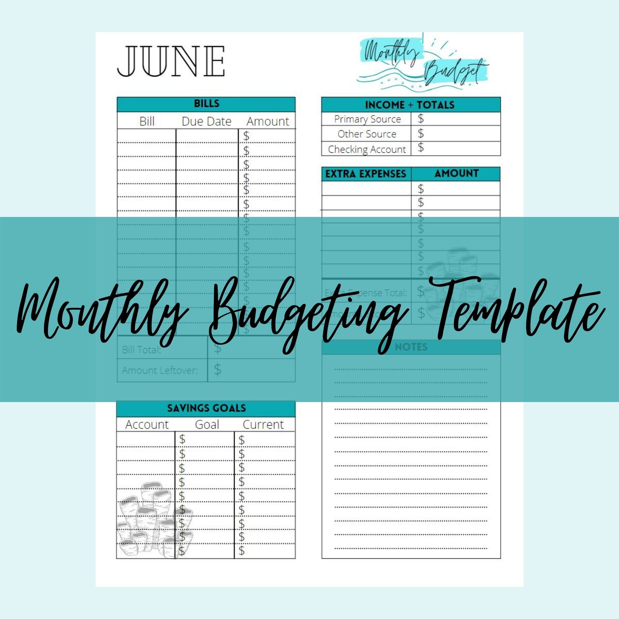 Super simple budget template etsy