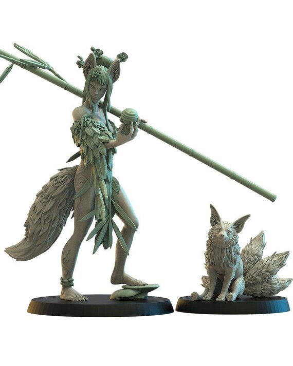 Kitsune Druid Lost Kingdom Miniatures 28mm Etsy