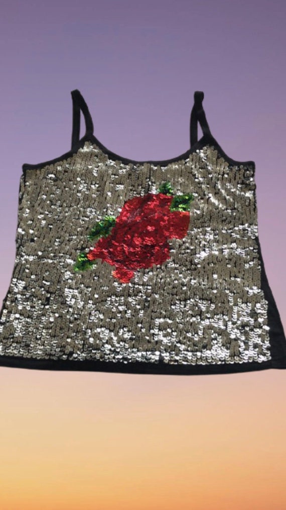 red sequinned tank - Gem