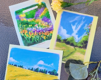 Whimsical landscape print/postcard set