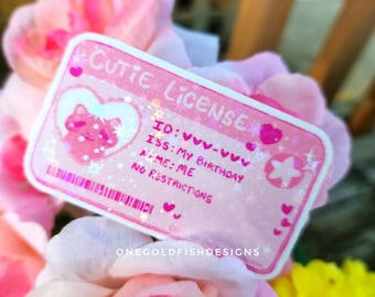 Cutie License holo sticker