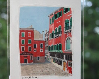 Venice Italy Painting, Gouache Painting