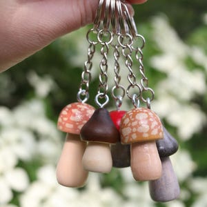 Mushroom Keychains, wooden mushroom