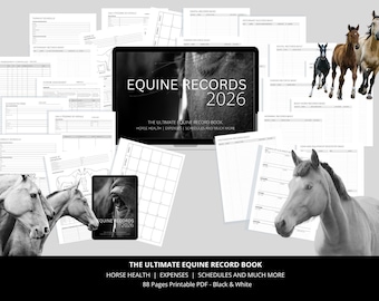 2026 Equine Planner | Horse Health Records (Printable PDF)