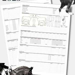 2023 Minimalist Mini Equine Planner Horse Records Horse - Etsy