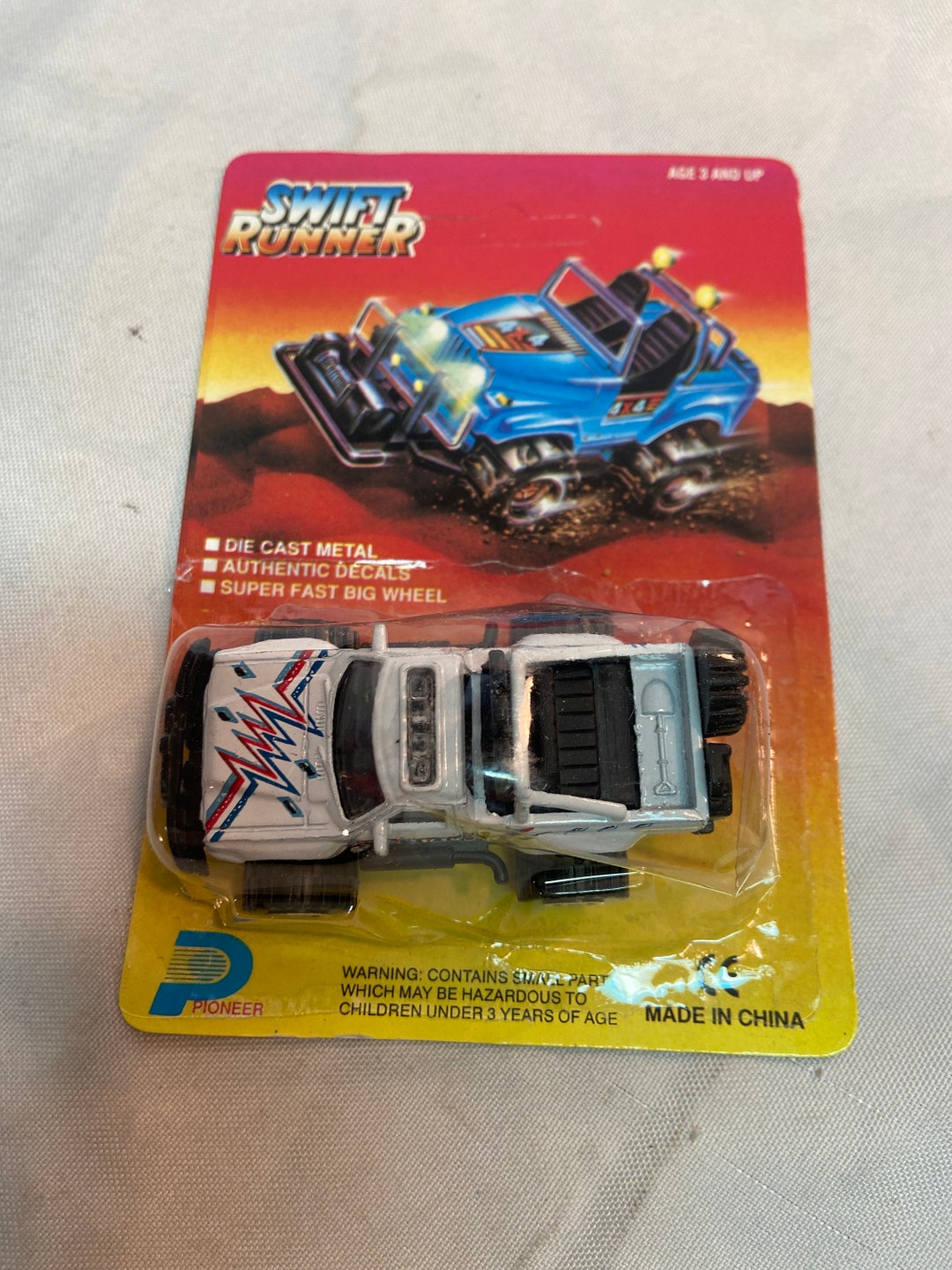 Vintage Pioneer Swift Runner Diecast Vehicle White Pickup Sealed NOS