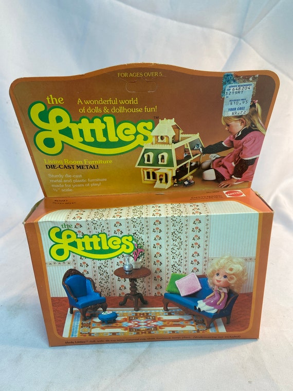 Vintage 1980 Mattel the Littles Dolls Living Room Furniture Set W