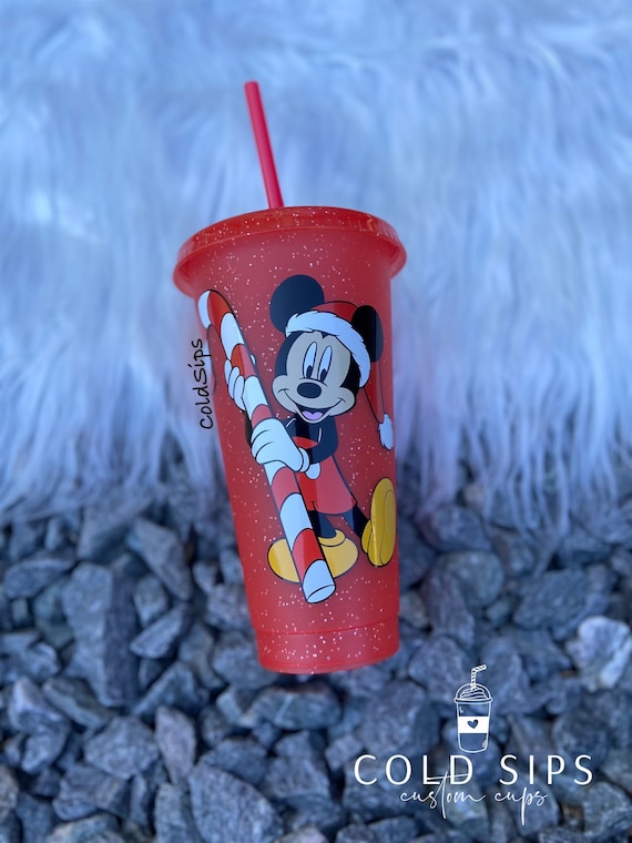 Disney Starbucks Tumbler - Mickey Holiday Candy Cane Straw